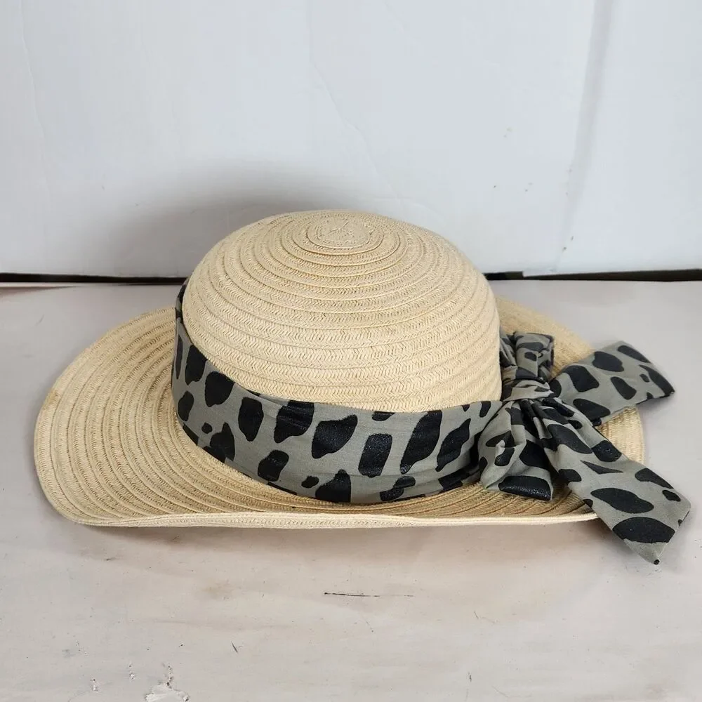 Walt Disney World Kids Minnie Mouse Animal Kingdom 100% Straw Sun‎ Hat